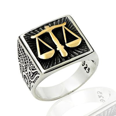 925K Sterling Silver Justice Men Ring