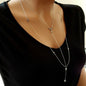 925 Sterling Silver Lariat Necklace