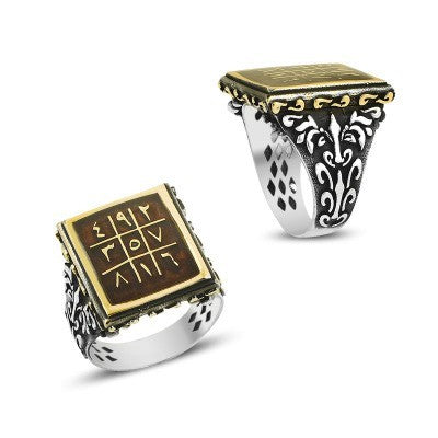 925K Sterling Silver Numerlogical Men Ring