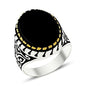 925K Sterling Silver Onyx Men Ring