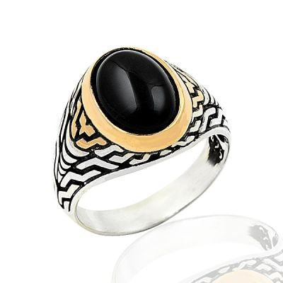 925K Sterling Silver Onyx Men Ring