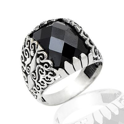 925K Sterling Silver Onyx Men Ring