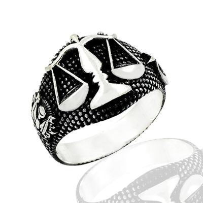 925K Sterling Silver Ottoman Arms Men Ring