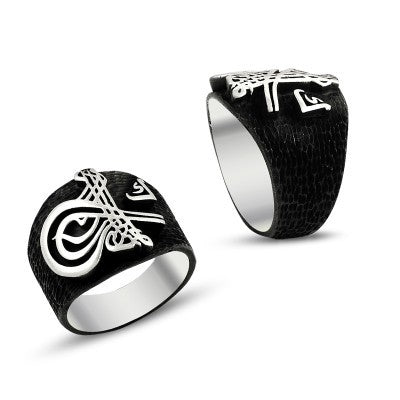 925K Sterling Silver Ottoman Tugra Men Ring