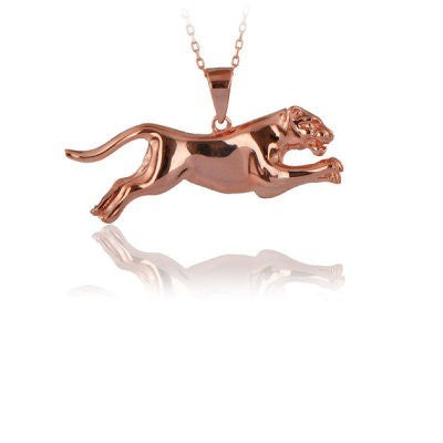 925K Sterling Silver Puma & Jaguar Charm Pendant Necklace