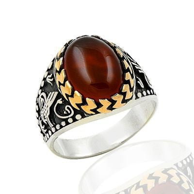 925K Sterling Silver Tugra Men Ring