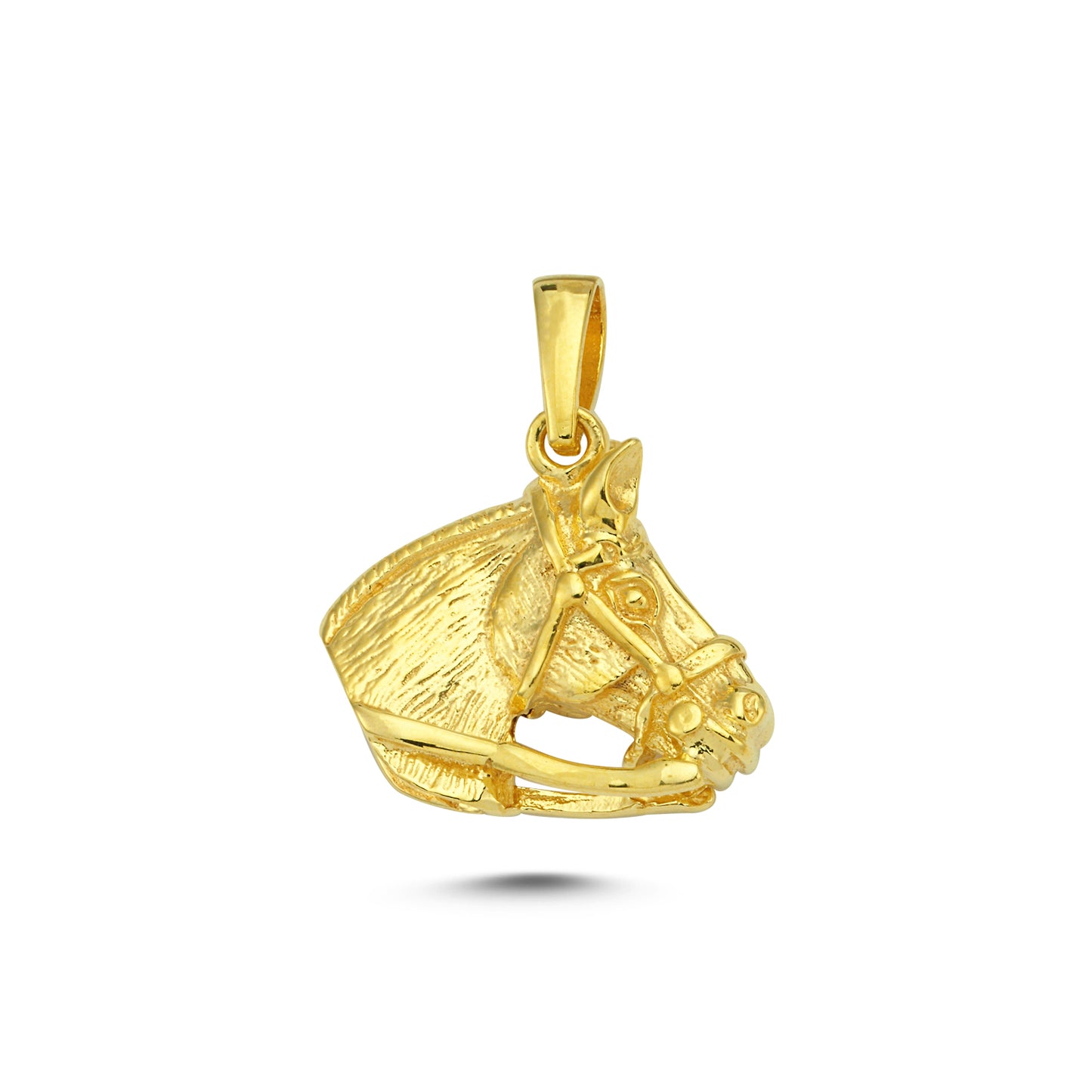 14K Gold Horse Head Animal Charm Necklace