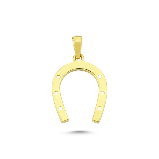 14K Gold Horseshoe Charm Necklace