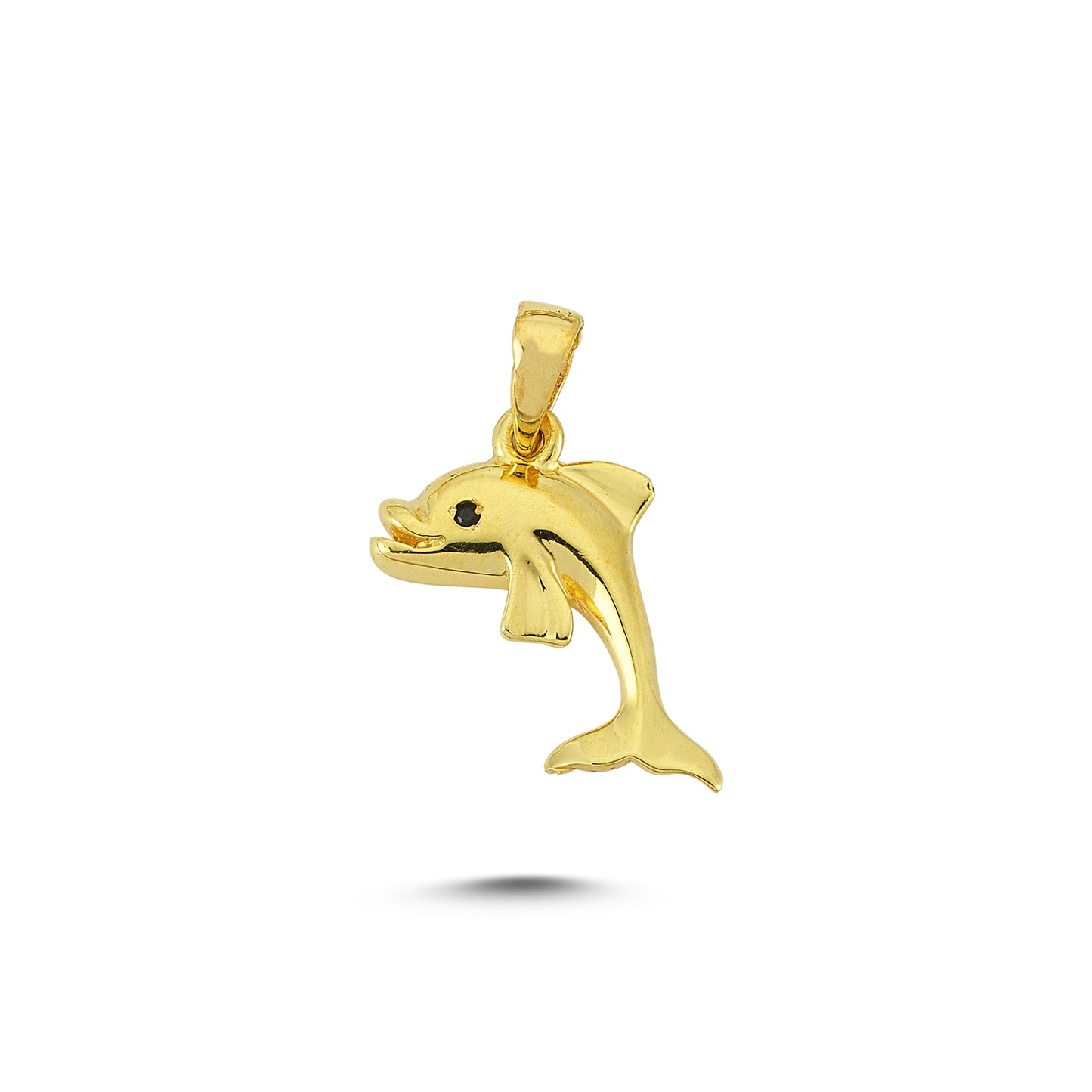 14K Gold Dolphin Animal Charm Necklace