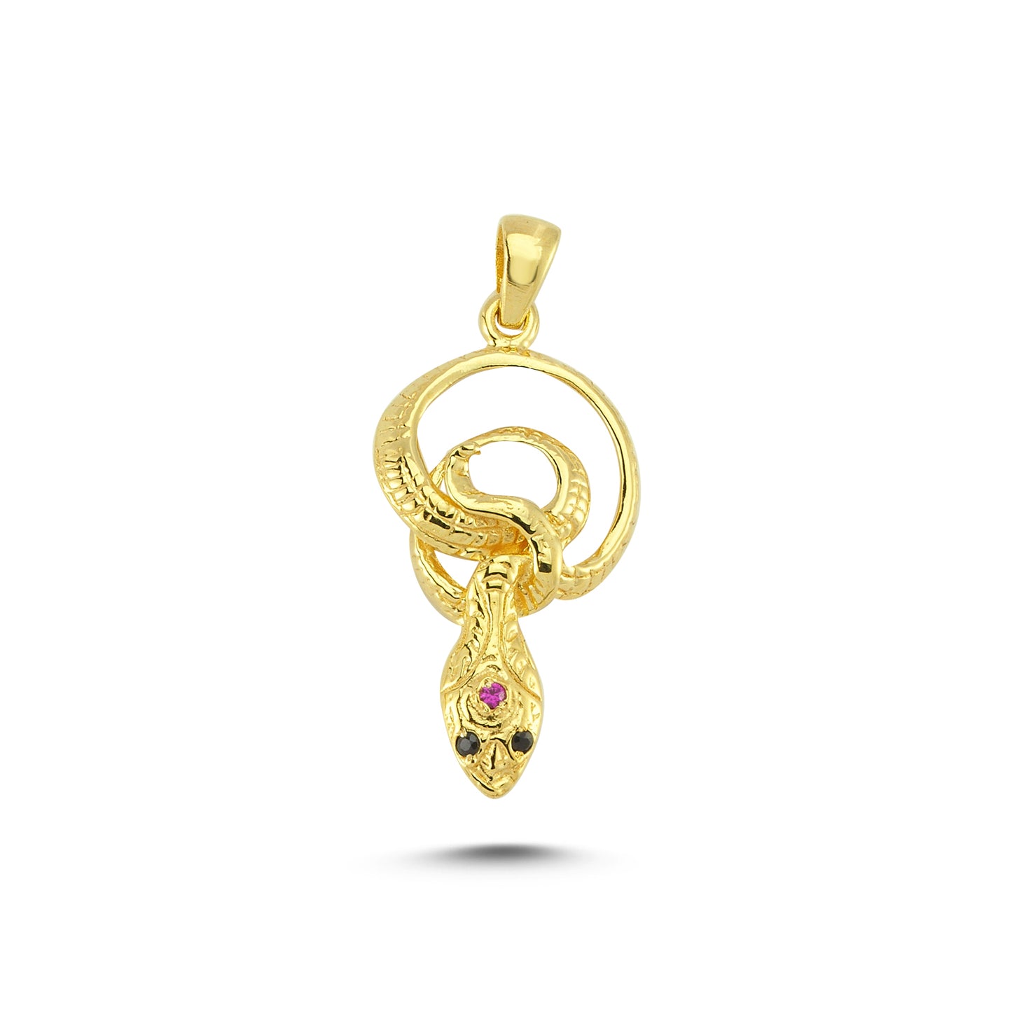 14K Gold Snake Animal Charm Necklace