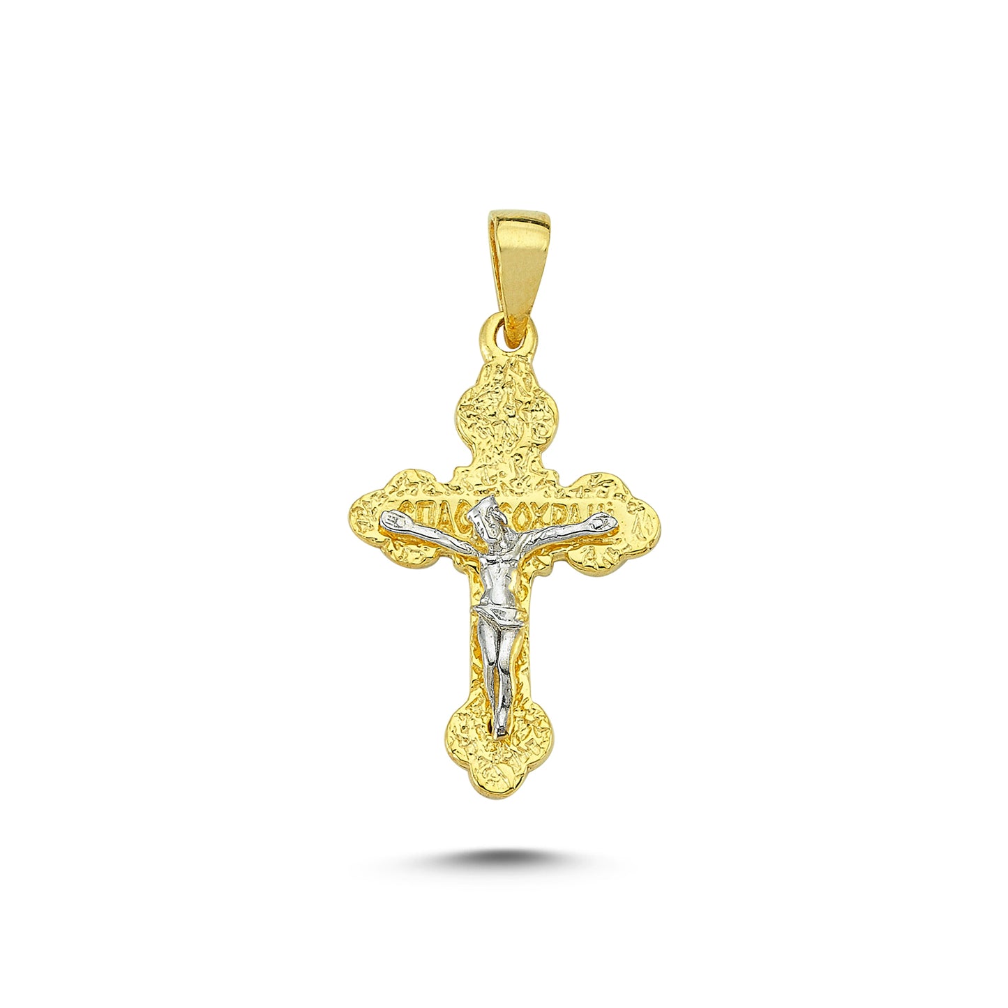 14K Gold Redeemer Cross Charm Necklace