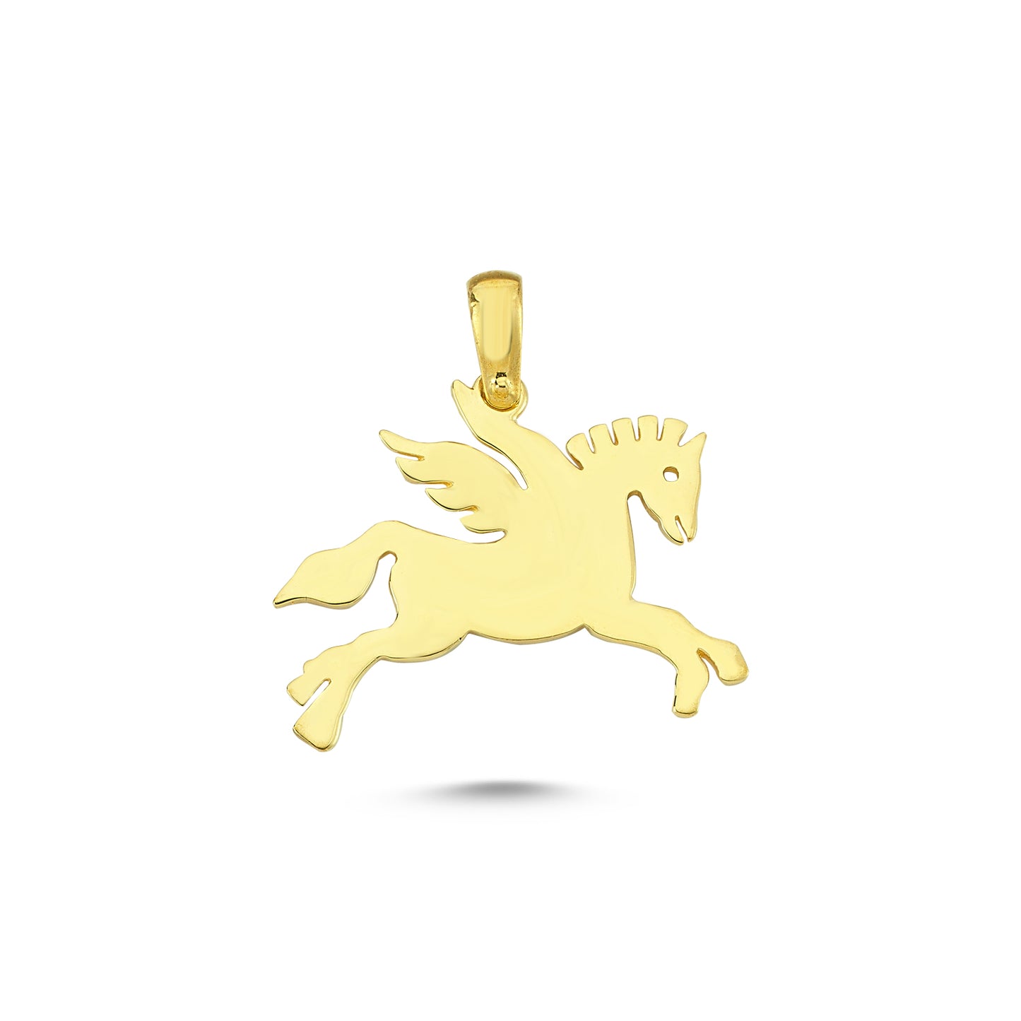 14K Gold Pegasus Animal Charm Necklace