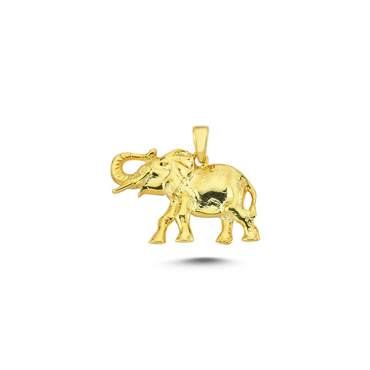 14K Gold Elephant Animal Charm Necklace