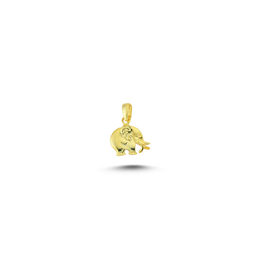 14K Gold Elephant Animal Charm Necklace