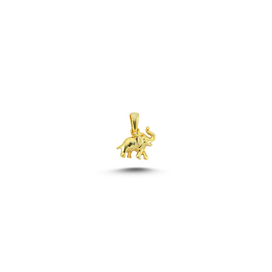 14K Gold Elephant Animal Charm Necklace