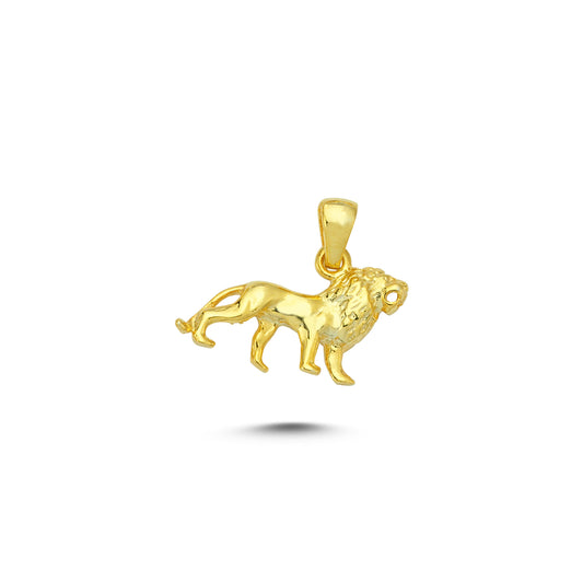 14K Gold Lion Animal Charm Necklace