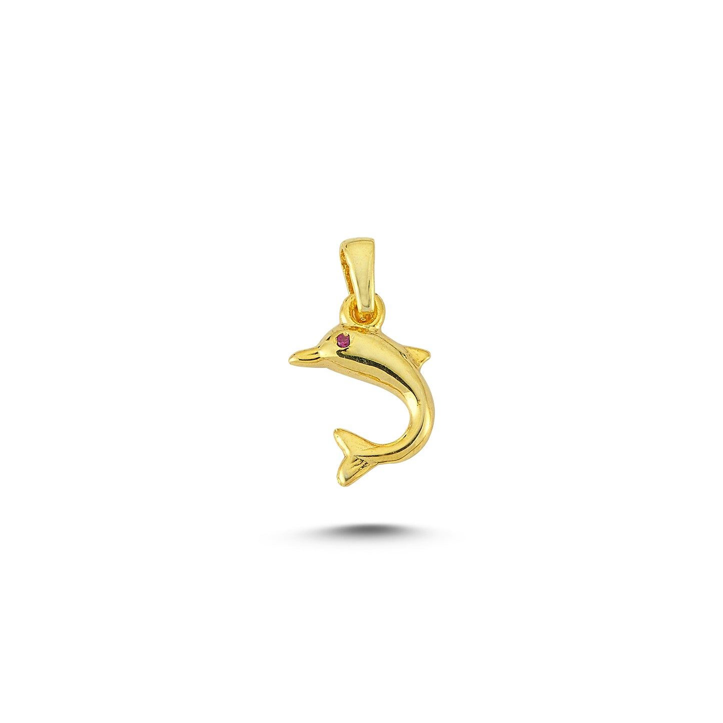 14K Gold Dolphin Animal Charm Necklace