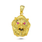 14K Gold Lion Head Animal Charm Necklace