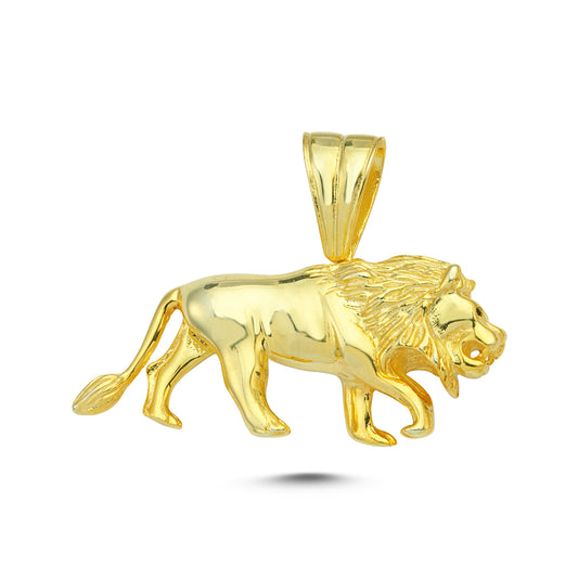 14K Gold Lion Animal Charm Necklace