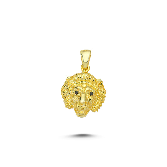 14K Gold Lion Head Animal Charm Necklace