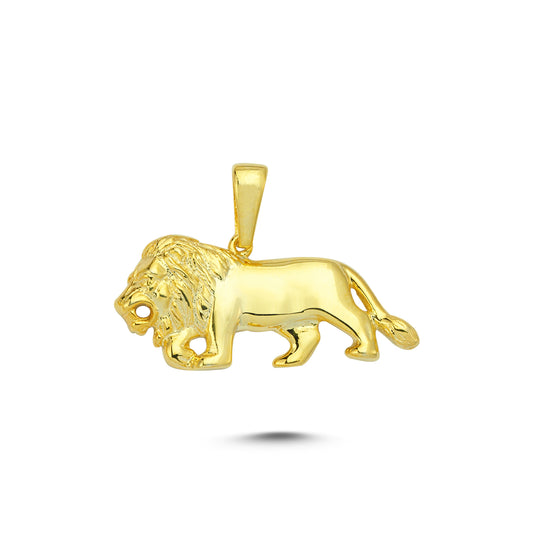 14K Gold Lion Animal Charm Necklace