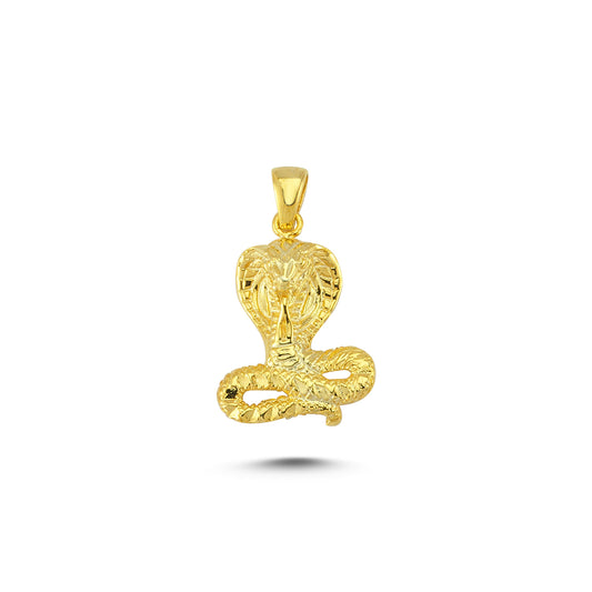 14K Gold Cobra Snake Animal Charm Necklace