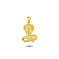 14K Gold Cobra Snake Animal Charm Necklace