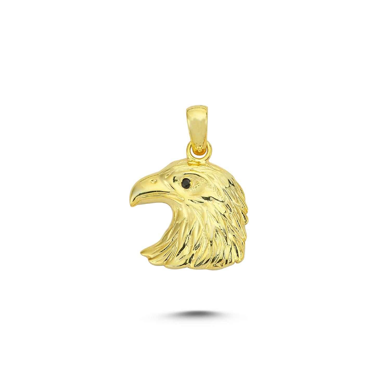 14K Gold Eagle Head Animal Charm Necklace