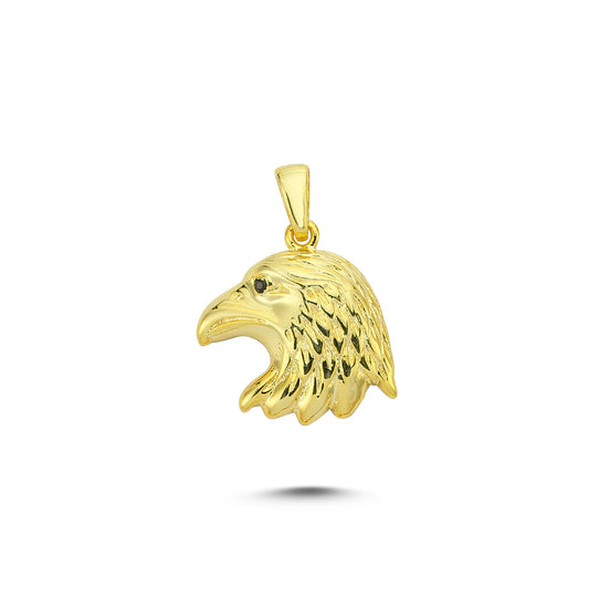 14K Gold Eagle Head Animal Charm Necklace