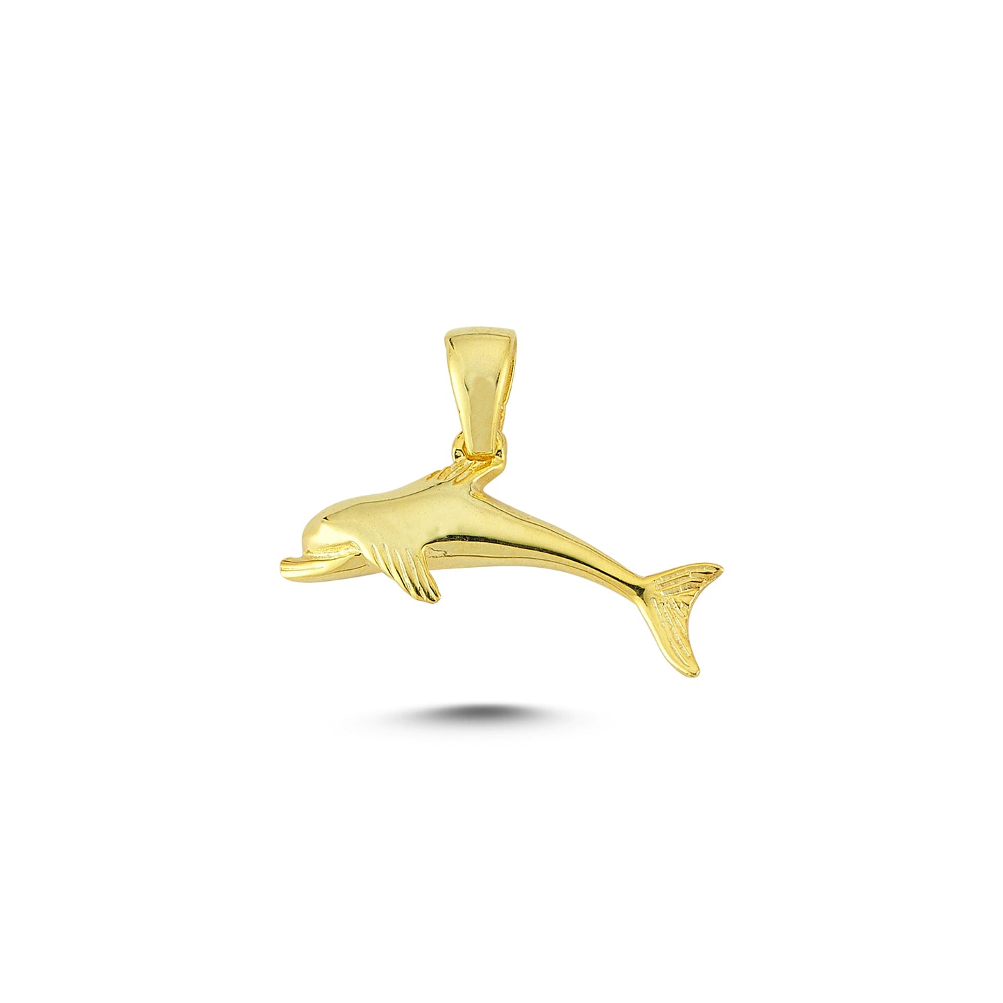 14K Gold Dolphin Animal Charm Necklace