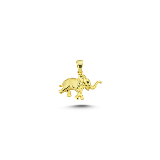 14K Gold Elephant Animal Charm Necklace