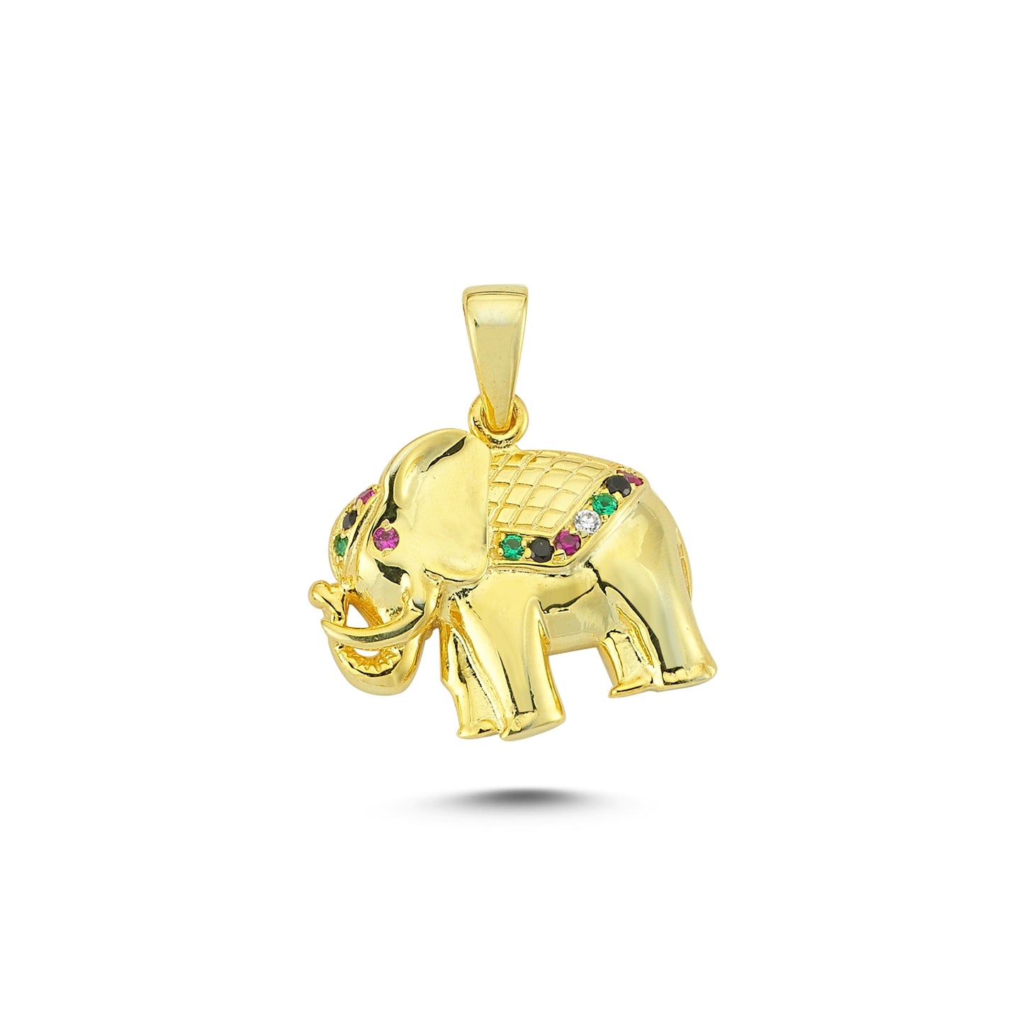 14K Gold Elephant Animal Charm Necklace