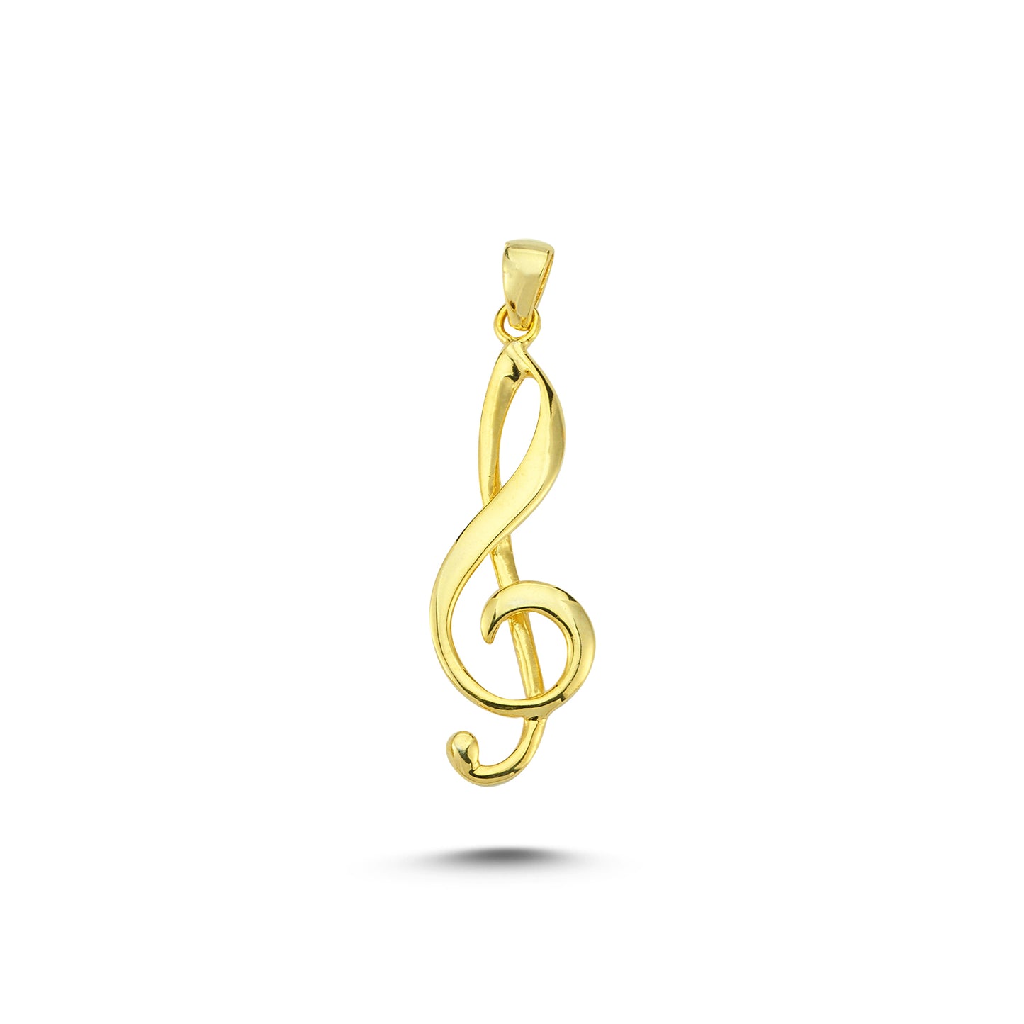 14K Gold Treble Clef Charm Necklace