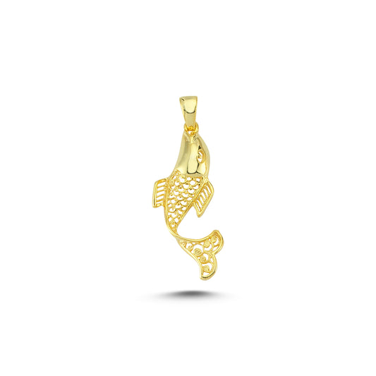 14K Gold Fish Animal Charm Necklace