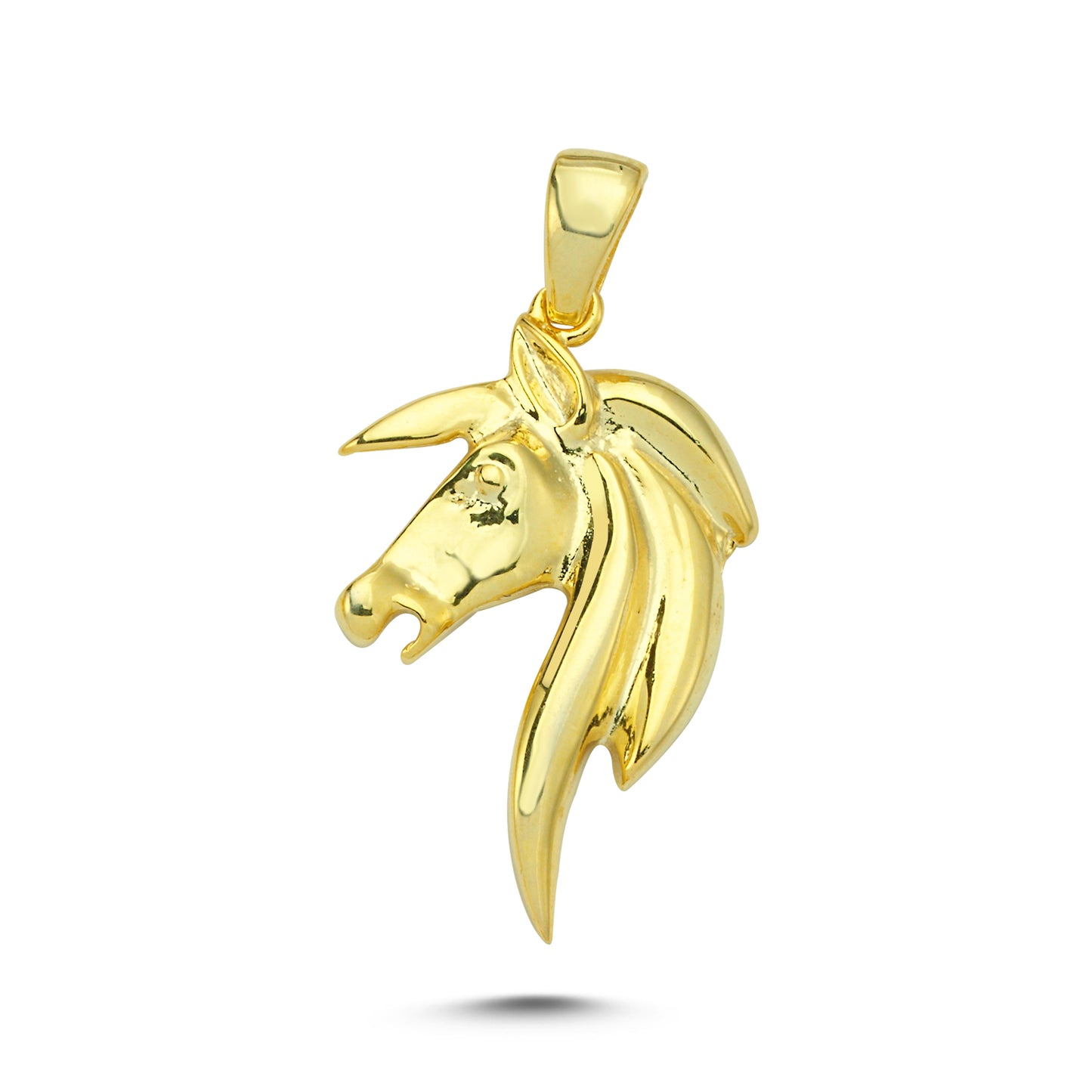 14K Gold Horse Head Animal Charm Necklace