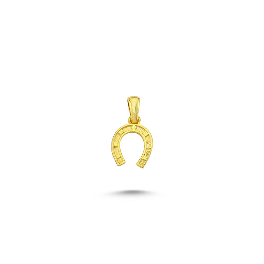 14K Gold Horseshoe Charm Necklace