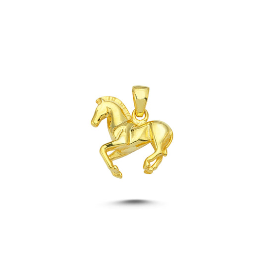 14K Gold Horse Animal Charm Necklace