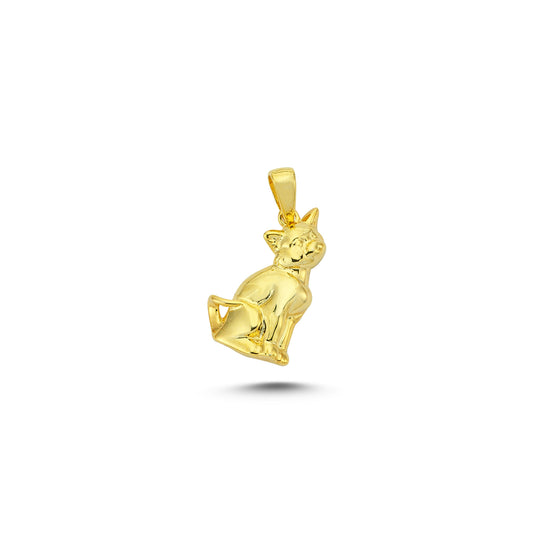 14K Gold Cat Animal Charm Necklace