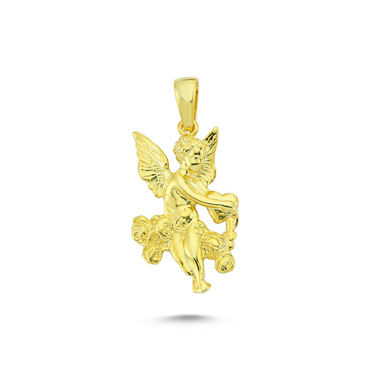 14K Gold Angel Charm Necklace