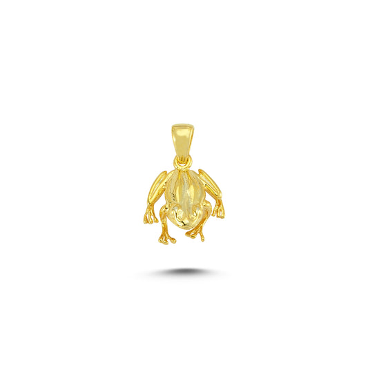 14K Gold Frog Animal Charm Necklace