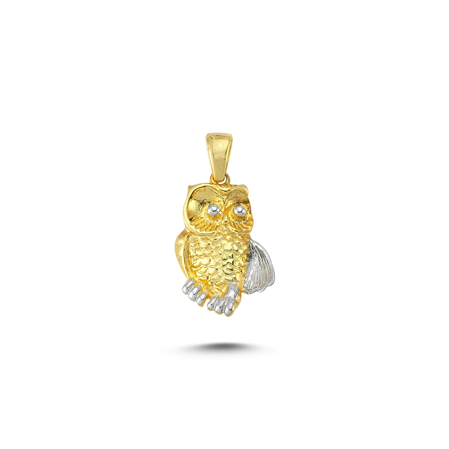 14K Gold Owl Animal Charm Necklace