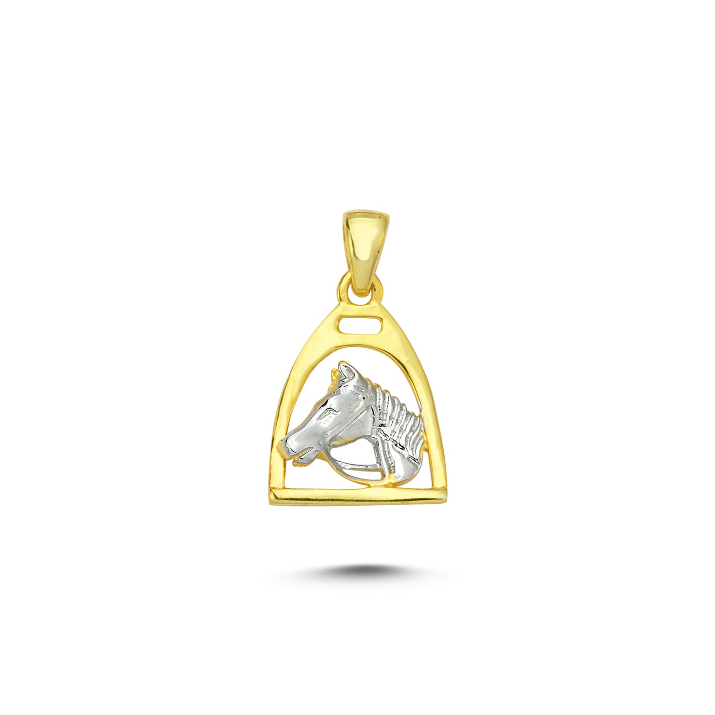 14K Gold Horse Head Animal Charm Necklace