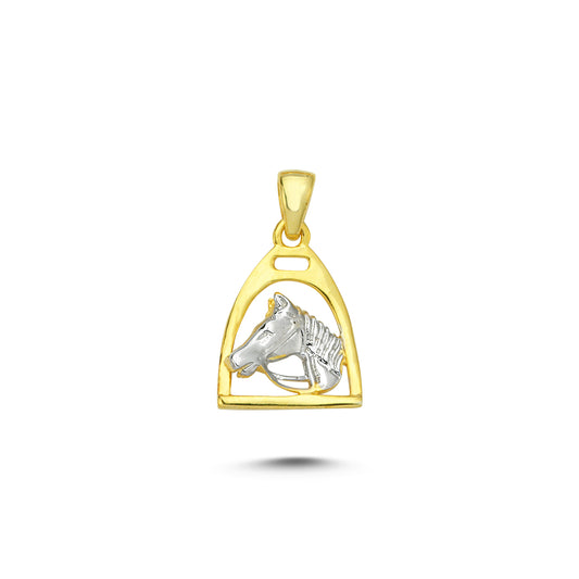 14K Gold Horse Head Animal Charm Necklace