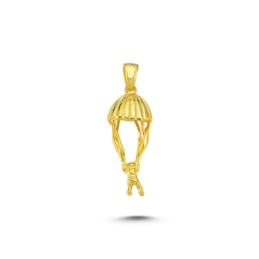 14K Gold Paragliding Paraglider Charm Necklace