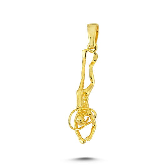 14K Gold Scuba Diver Sport Charm Necklace