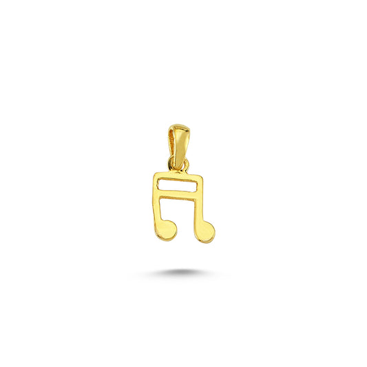 14K Gold Music Note Charm Necklace