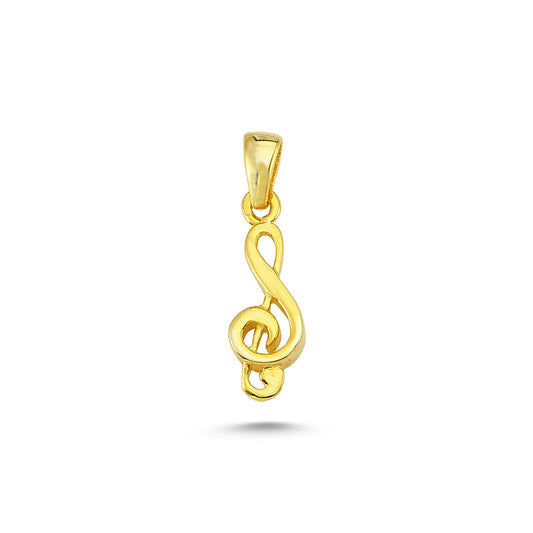 14K Gold Treble Clef Charm Necklace