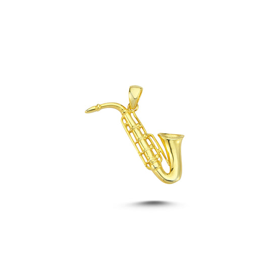 14K Gold Saxophone Charm Necklace