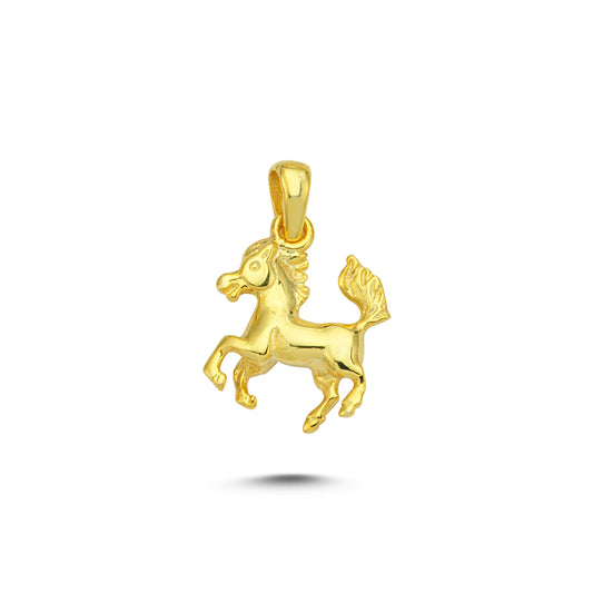 14K Gold Horse Animal Charm Necklace