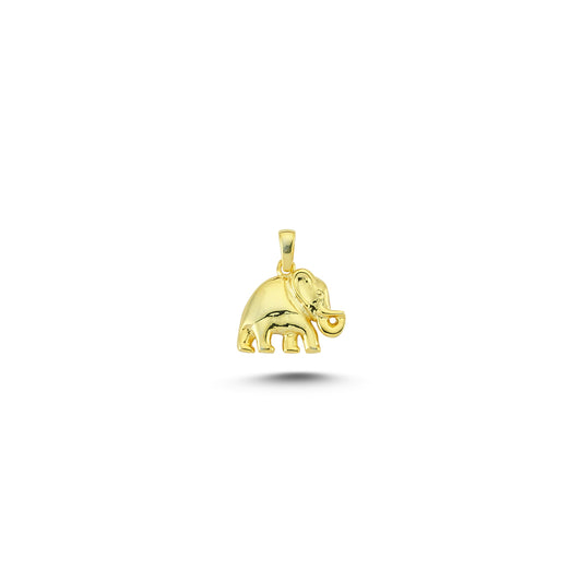 14K Gold Elephant Animal Charm Necklace